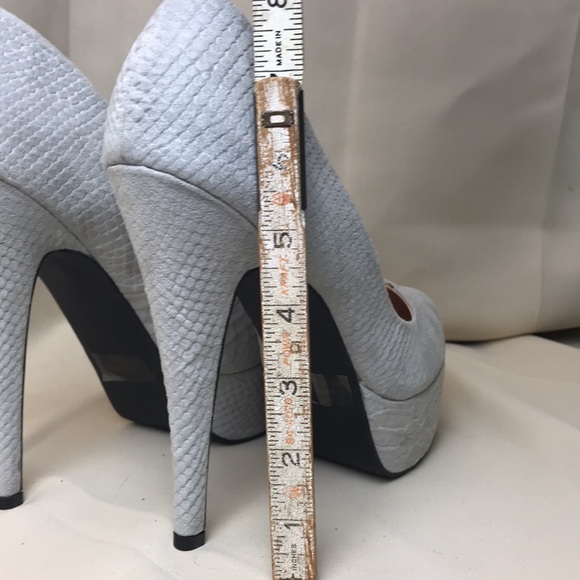 Grey high heeled velvet platform shoes size 10 - Picture 9 of 9